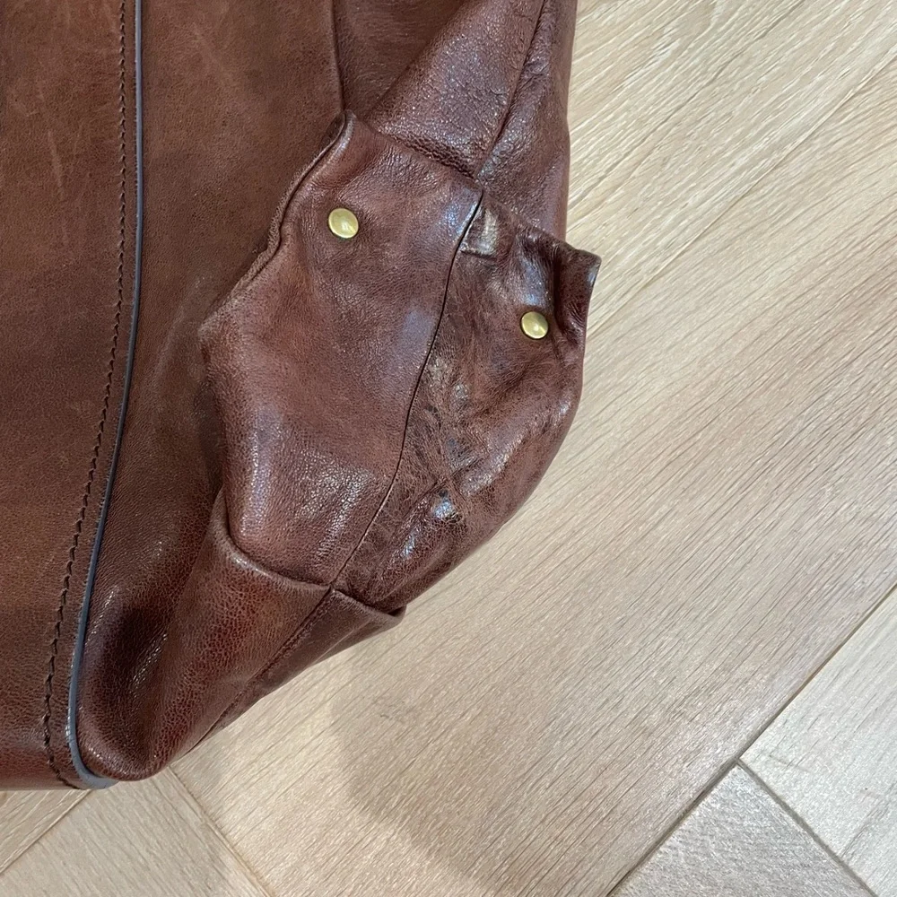 CHLOE Heloise Hobo Cognac Brown Leather Tote Bag - Chloe Shoulder Bag Lambskin - Picture 11 of 16